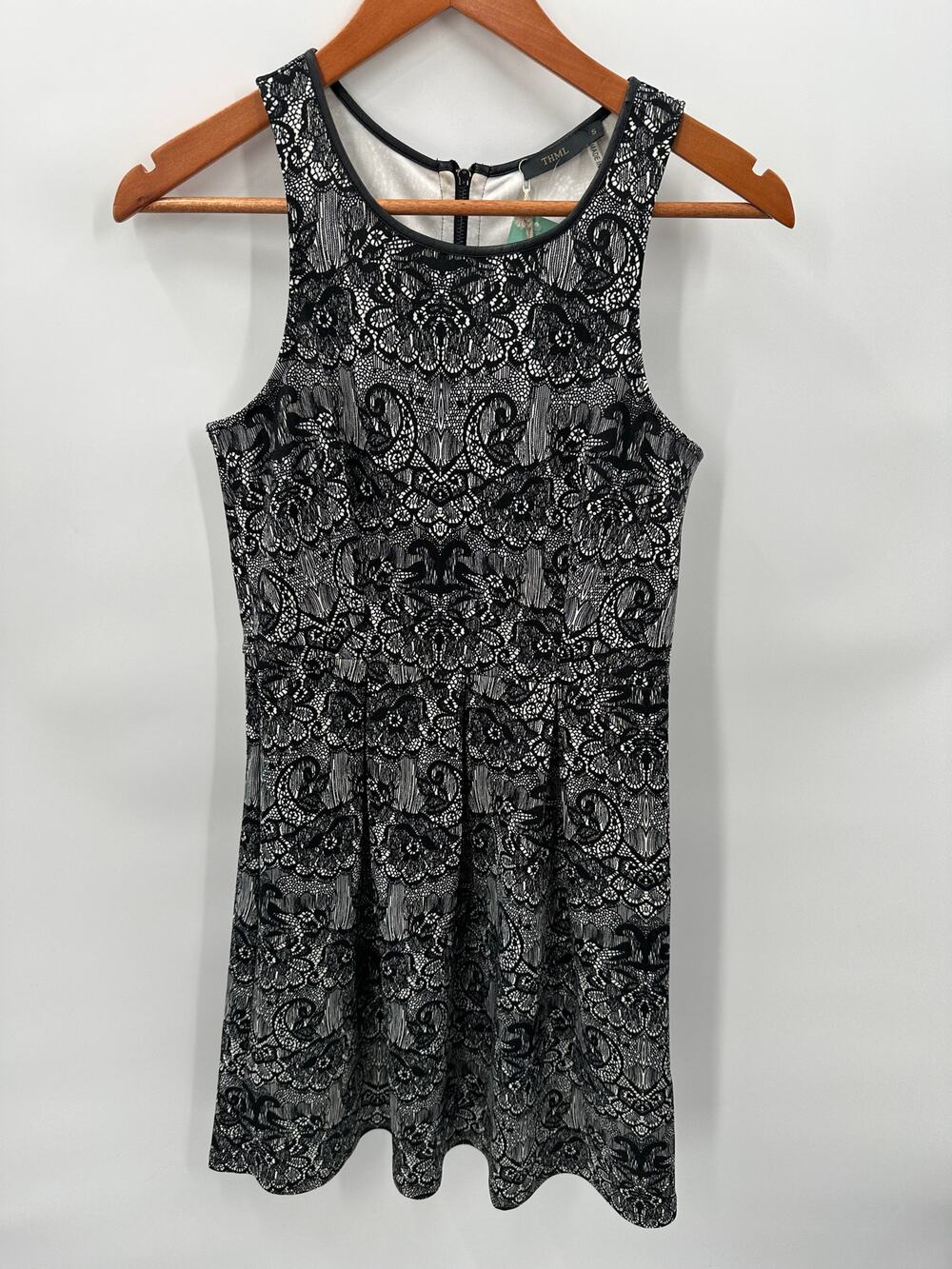 THML Stitch Fix NWT Jennie Black Lace Racerback Exposed Zipper Dress // S